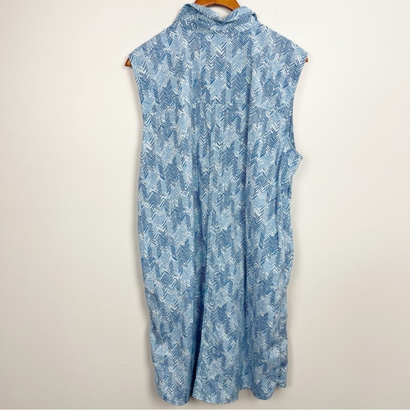 Southern Tide Blue Chevron Sleeveless Dress XL - Picture 5 of 6